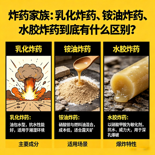 始兴炸药家族：乳化炸药、铵油炸药、水胶炸药到底有什么区别？